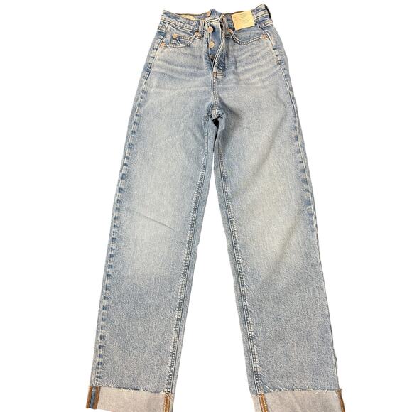 Universal Thread size 0 long high waist straight leg button fly Womens jeans - Picture 1 of 5